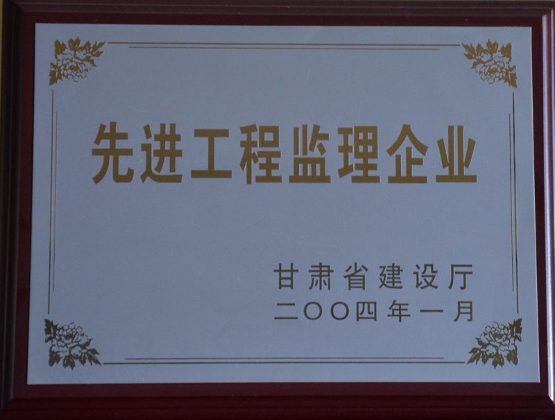 2004年甘肃省先进监理企业